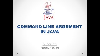Command Line Argument In Java | IN HINDI