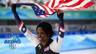 Erin Jackson makes U.S. history with speed skating 500m gold | Winter Olympics 2022 | NBC Sports