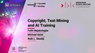 Copyright, Text Mining and AI Training