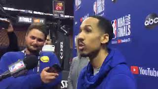 Twitch live: Livingston + view of Draymond, Warriors (1-3) practice, day b4 G5 NBA Finals at Toronto