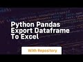 python pandas export dataframe to excel