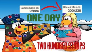 Getting 200/226 Game Stamps in 1 day | Club Penguin Rewritten