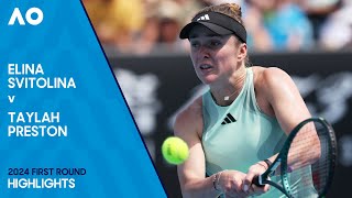 Elina Svitolina v Taylah Preston Highlights | Australian Open 2024 First Round