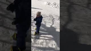 初めてのスノーボード3    2歳5ヶ月　上達まで　snowboarding kids