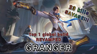 23 Kills + SAVAGE!!! REVAMPED Granger Jungle Meta- Top 1 Global Build #mlbb