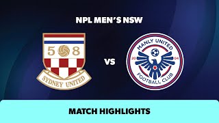 NPL Men's NSW Round 29 Highlights – Sydney United 58 v Manly United