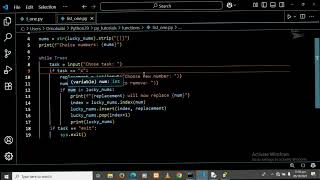 Python list methods: insert pop and index
