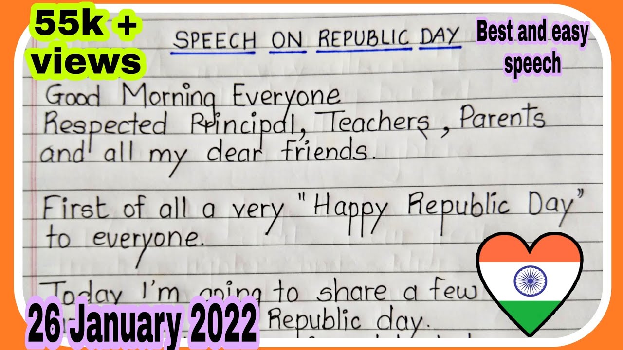 Republic Day Speech || 26 January Speech || Republic Day Speech In ...