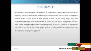 Final Year Projects | Unsupervised traffic classification using flow statistical properties