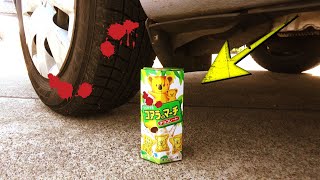 【車VSコアラのマーチ】車のタイヤでいろいろな物を粉砕してみた。soft Things by Car！車実験