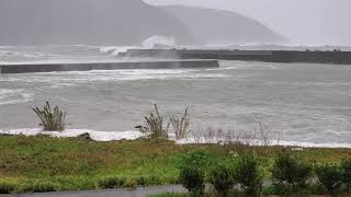 2020年9月6日台風10号(ハイシェン)奄美市小湊漁港の様子