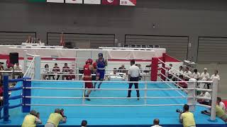 2016年IH ボクシング 男子 ミドル級 準決勝 新城奈津（芦屋学園）vs 若谷豪（花咲徳栄）