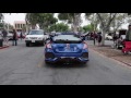 blue 2017 honda civic type r leaving car meet