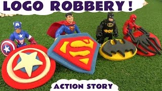 Spiderman Batman Superman and Avengers Captain America Logo Robbery Thomas & Friends Play Doh Story