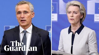 Nato and EU chiefs deliver statements on Russian invasion of Ukraine – watch live
