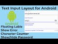 Android TextInputLayout - Floating Label, Show Error - Android Studio Tutorial | U4Universe