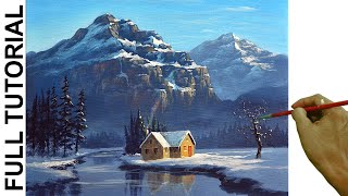Acrylic Landscape Painting TUTORIAL / Snowy Morning / JMLisondra