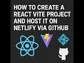 React.js Project Setup: Build, Push to GitHub & Host on Netlify