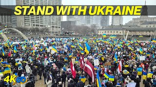 MASSIVE Ukraine Rally in Downtown Toronto Walk (Feb 27, 2022)