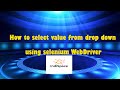 How to select value from dropdown using selenium WebDriver