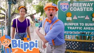 Blippi and Meekah Ride Roller Coasters At A Theme Park! | Educational Videos for Kids