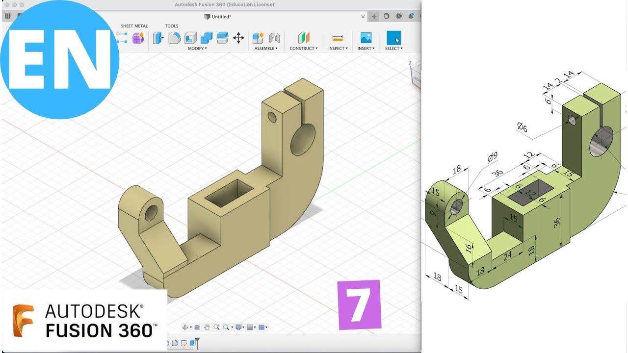 Fusion 360 | Tutorial For Beginners | Exercise 7 - YouTube