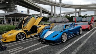 【大黒PA】スーパーカー(F40、フェラーリ、ランボルギーニ、アストン・マーチン)