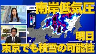 【南岸低気圧】明日 東京でも積雪の可能性