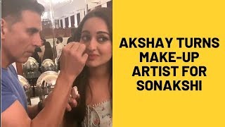 Mission Mangal: Akshay Kumar turns makeup artist for Sonakshi Sinha | SpotboyE