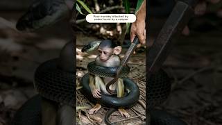 A Helpless Baby Monkey Rescued from a Deadly Snake Attack!