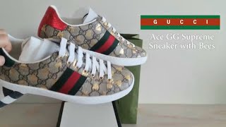 Gucci Unboxing -  Women's Ace GG Supreme sneaker with bees 구찌 꿀벌 스니커즈