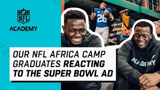 NFL ACADEMY REACTS TO THE NFL SUPER BOWL COMMERCIAL | NFL UK