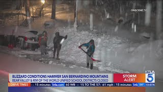 San Bernardino Mountain buried in heavy snow