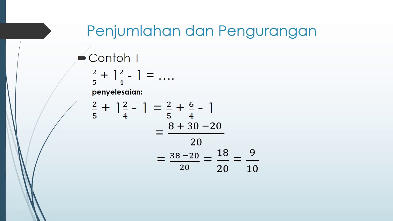 OPERASI HITUNG CAMPURAN BILANGAN CACAH DAN PECAHAN - YouTube