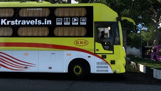 KRS TRAVELS New BS6 Prakash VEGA || 13.5M Leyland AC Sleeper Bus #ets2 #busdriving #monugamer