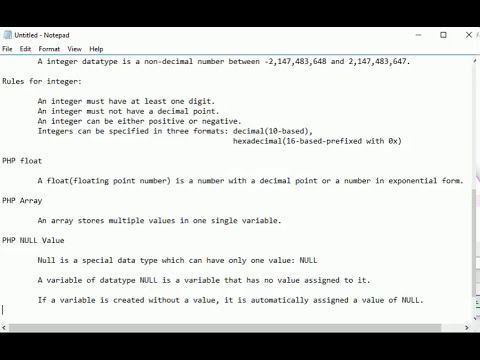 PHP data types PHP data types
