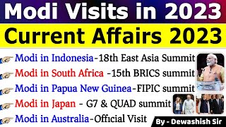 PM Modi International Trips 2023 | PM Modi Visits in 2023 | प्रधानमंत्री मोदी | Current Affairs 2023