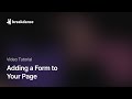 How To Add A Form To Your Breakdance Page