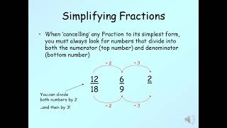 1 Simplifying Fractions Recovered https://www.youtube.com/playlist?list=PLvXQfmciiPigcE6atefc1L3Mq2