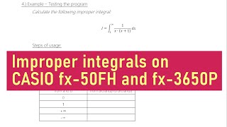 Evaluating improper integrals for CASIO fx-50FH and fx-3650P - Buy me a Coffee