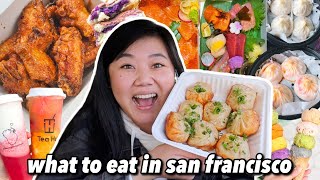 WHAT TO EAT IN SAN FRANCISCO in 24 HOURS! (sushi, boba, dumplings, dessert & more)