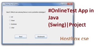 #Generate Online Test App in Java with Swing with sourcecode| Project| Hostbox cse#Tutorial for Java