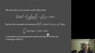 Integral Transforms Lecture 6: Laplace Convolution & Inversion. Oxford Maths 2nd Yr Student Lecture
