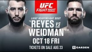 UFC Fight Night: Dominick Reyes vs Chris Weidman LIVE
