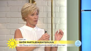 Ann Tiberg om Kristdemokraternas valspurt: ”Har en massa stödröstare” - Nyhetsmorgon (TV4)