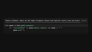 Houdini Python Button Callback | Reset all Not Empty Parameter Values with Specific Suffix