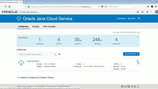 Oracle Java Cloud Service Instance Creation