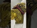 lions bookends woood carved bookends carvedlion lioncarved goldleafart woodart woodlion lion