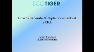 Doctiger Education in 40 seconds