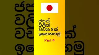 ජපන් වචන 5ක් ඉගෙනගමු🇯🇵|Lessson 4|#japan |#shortvideo |@JSNihongono